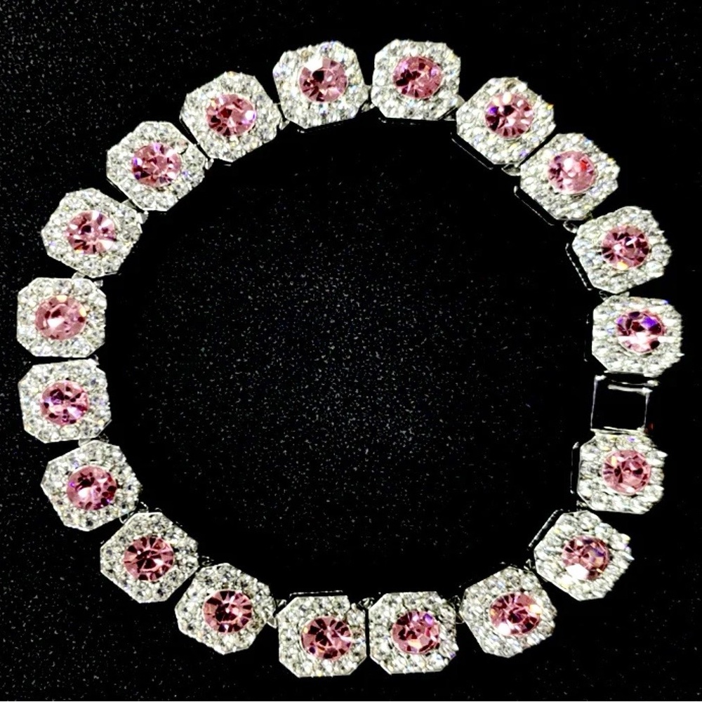 Elegant Pink and Silver Necklace